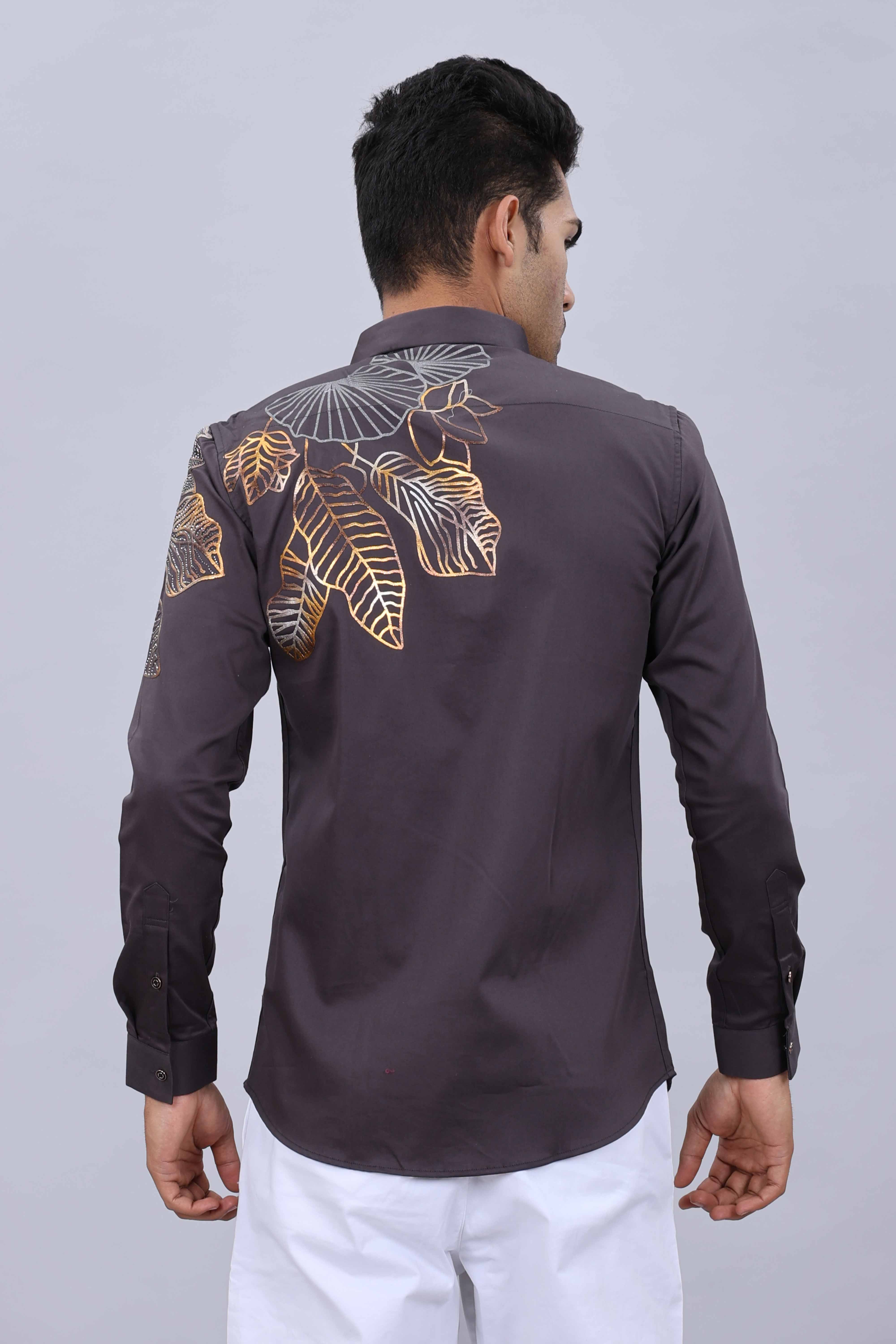 Contemporary casual satin shirt