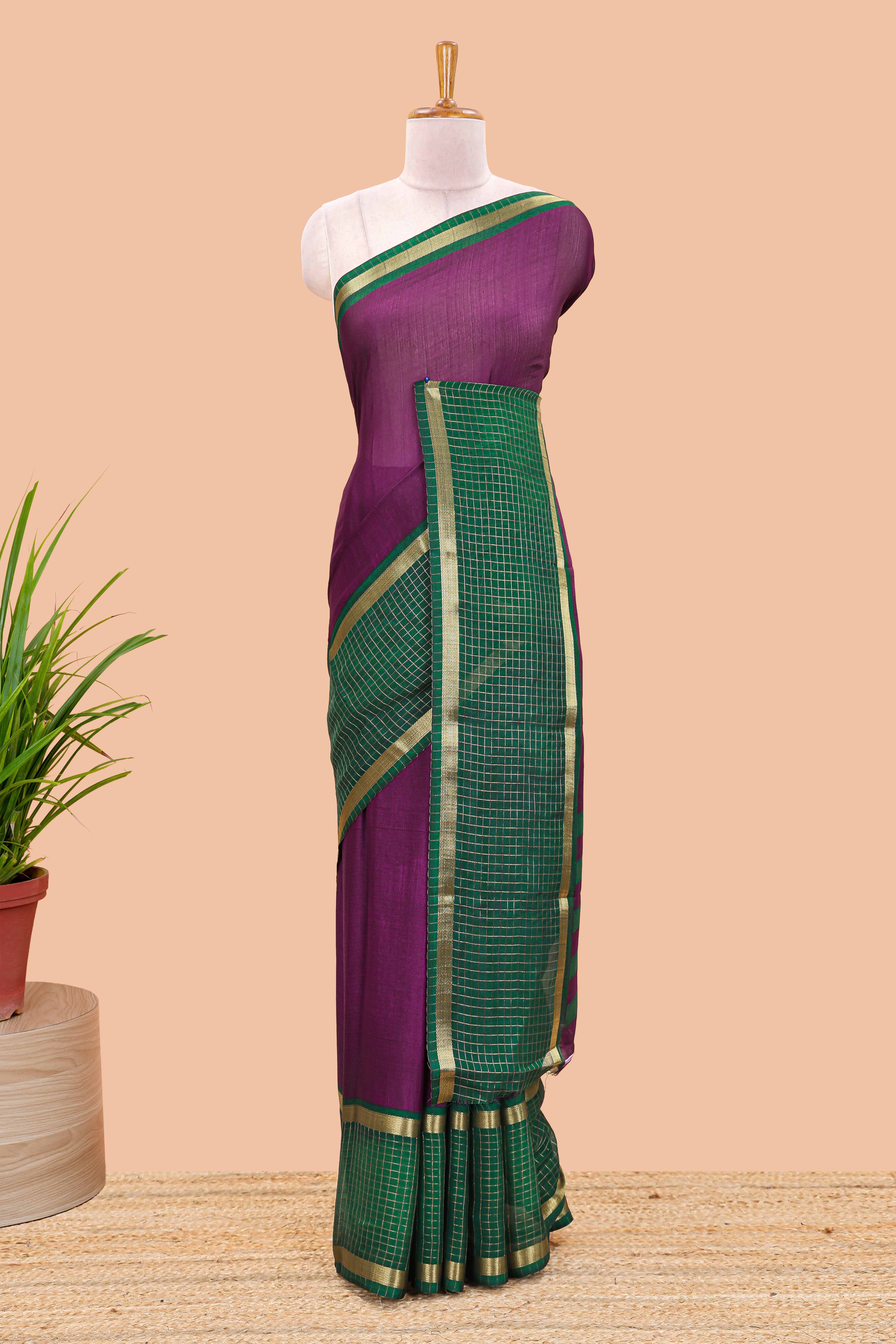 Contrast zari checks
