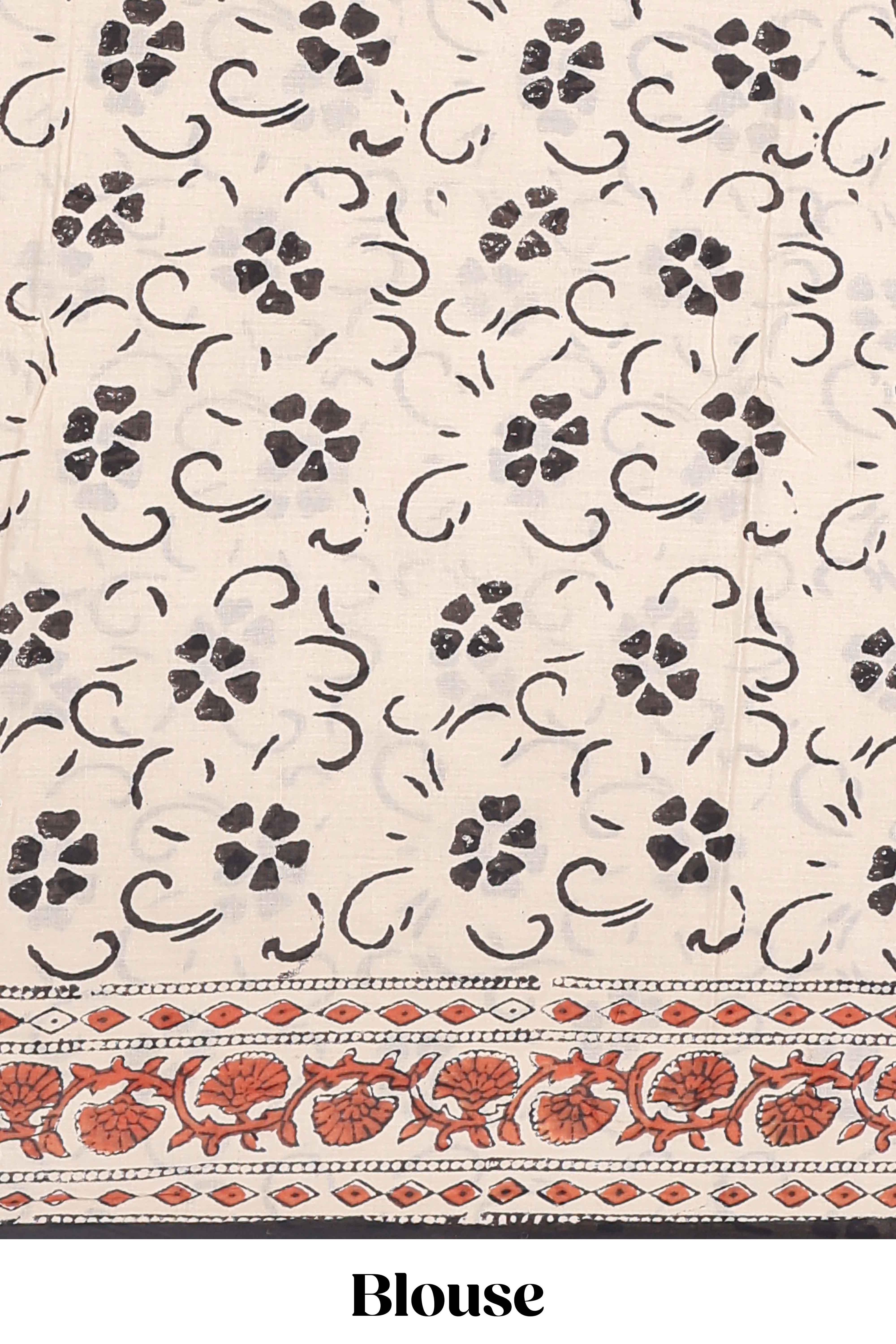 Cotton floral print saree design