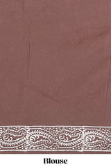 Cotton warli print saree brown