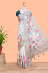 Cream art tussar weave
