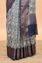 Cream banarasi traditional saree