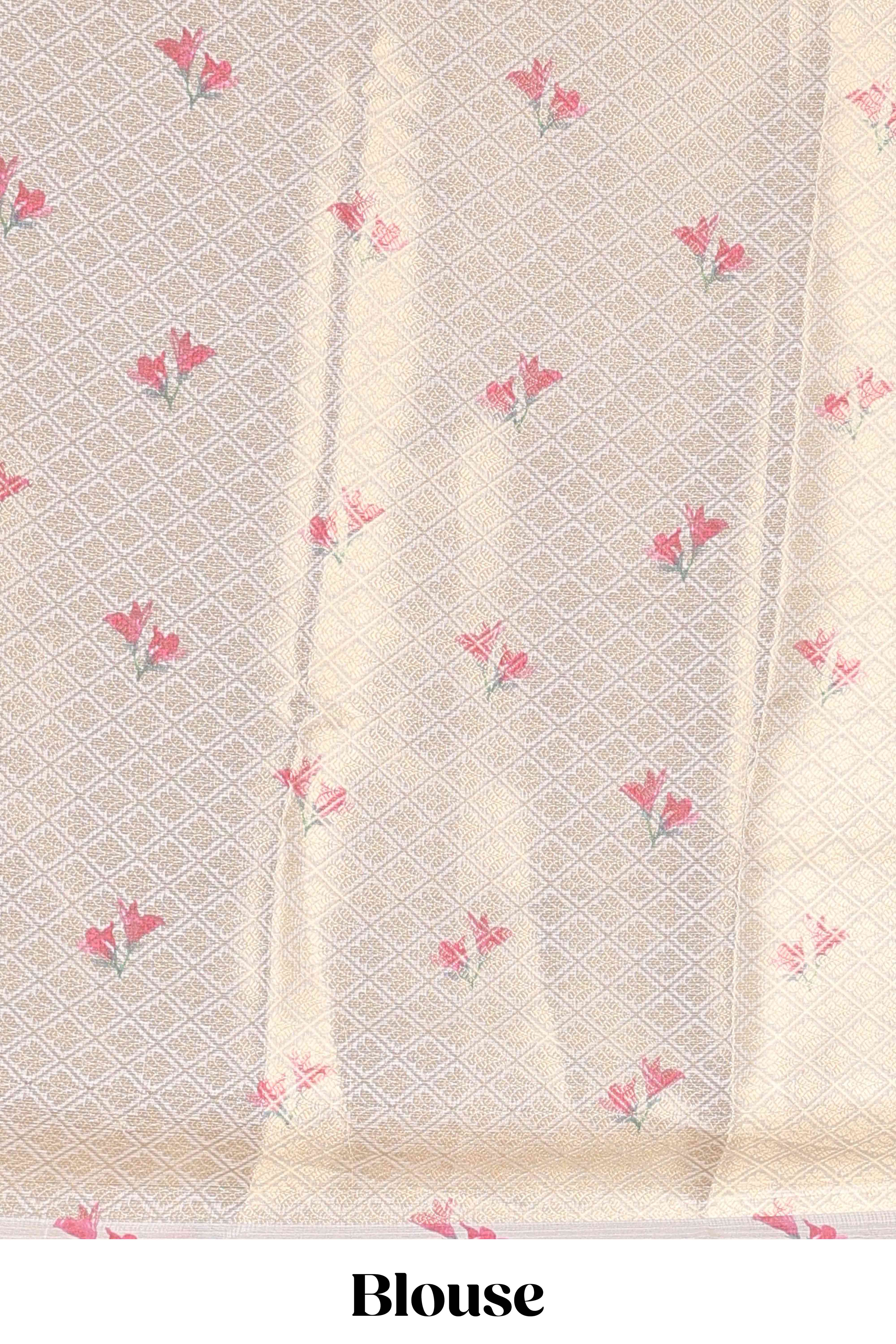 Cream casual Kota cotton saree