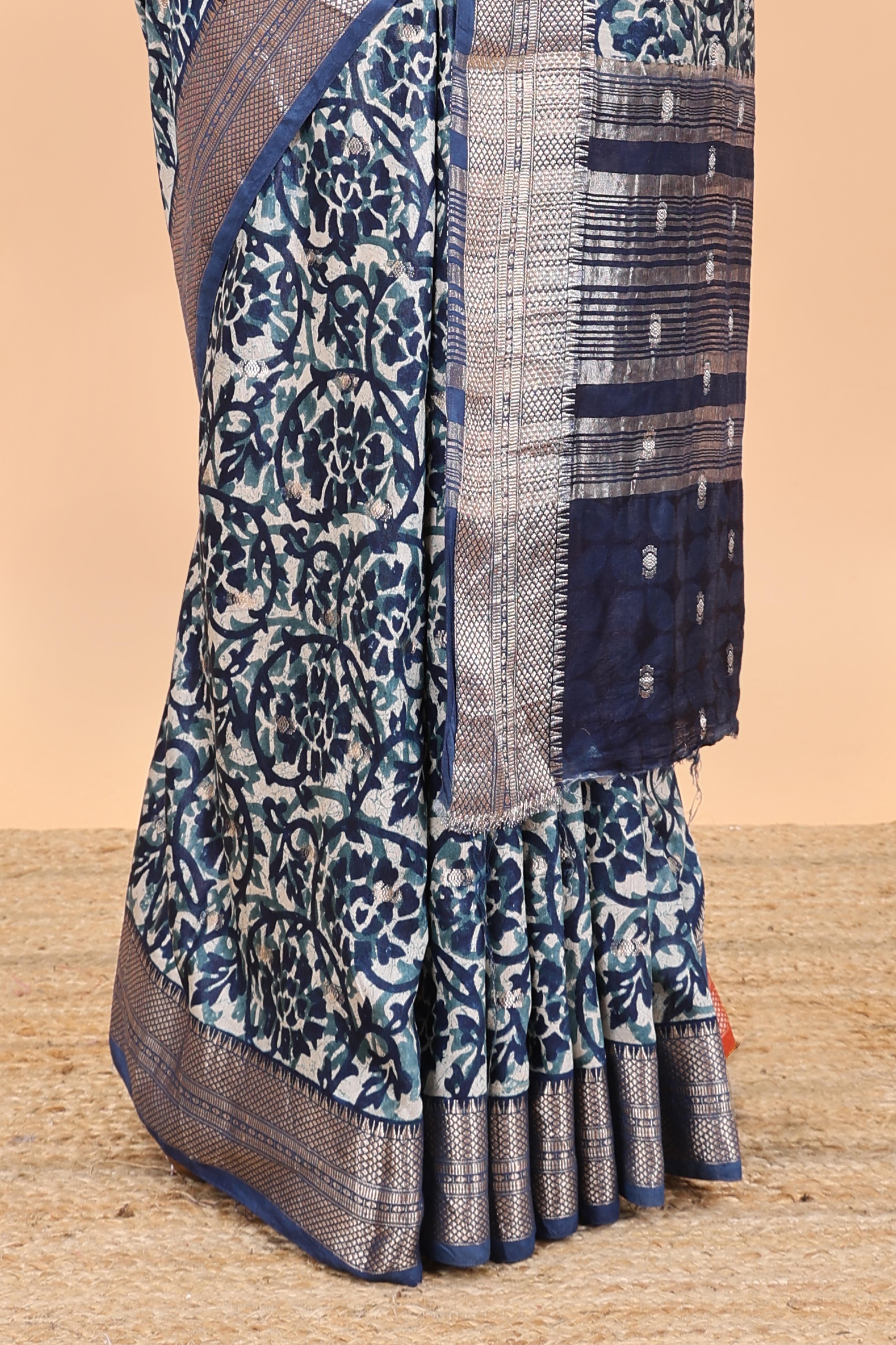 Cream casual wear chanderi cotton sarees