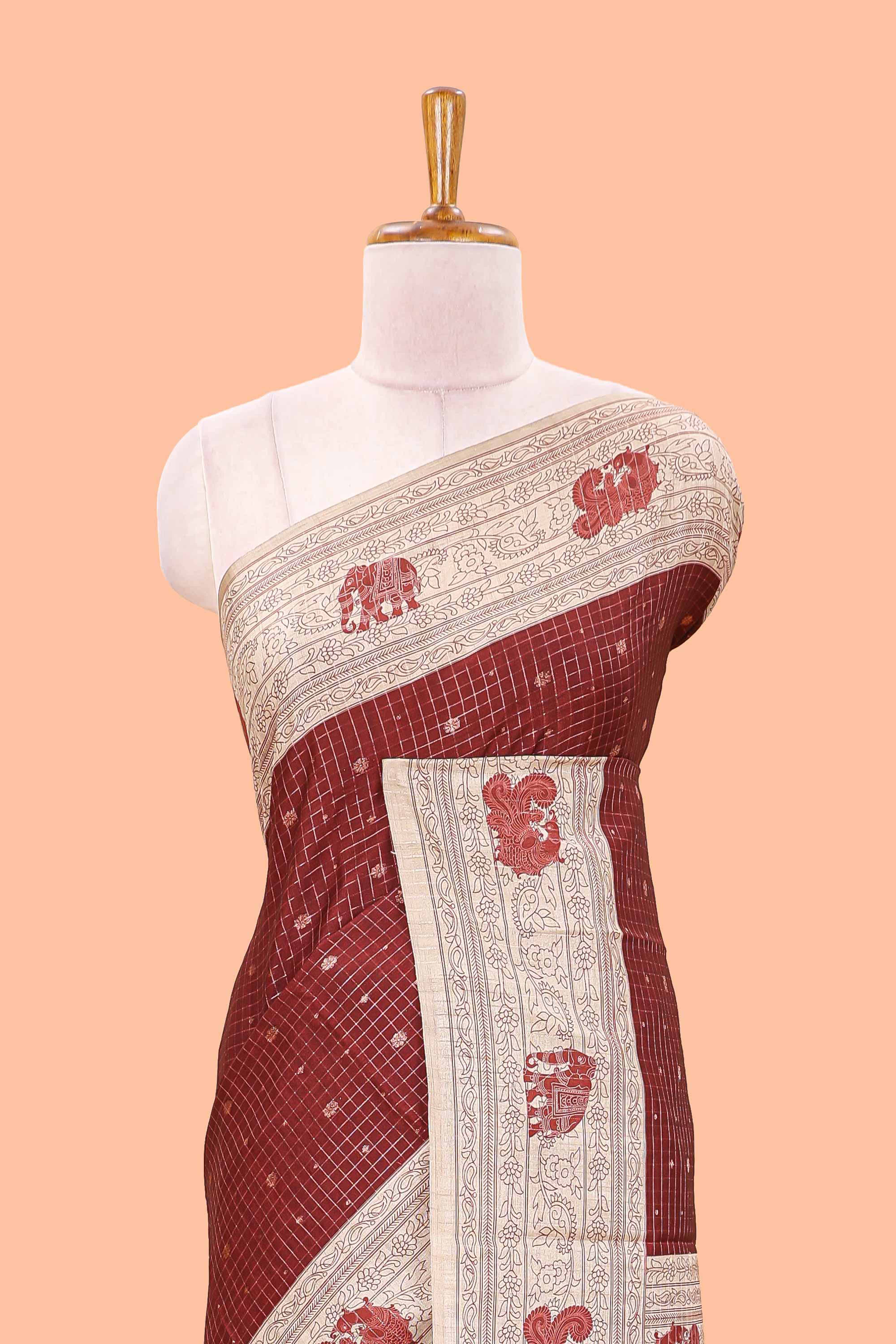 Cream kalamkari border