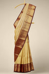 Cream pattu silk sarees