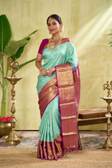 Cream wedding silk saree