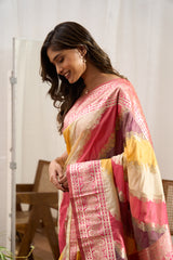 Art Silk Saree Rangart Design Across The Body With Contrast Pallu