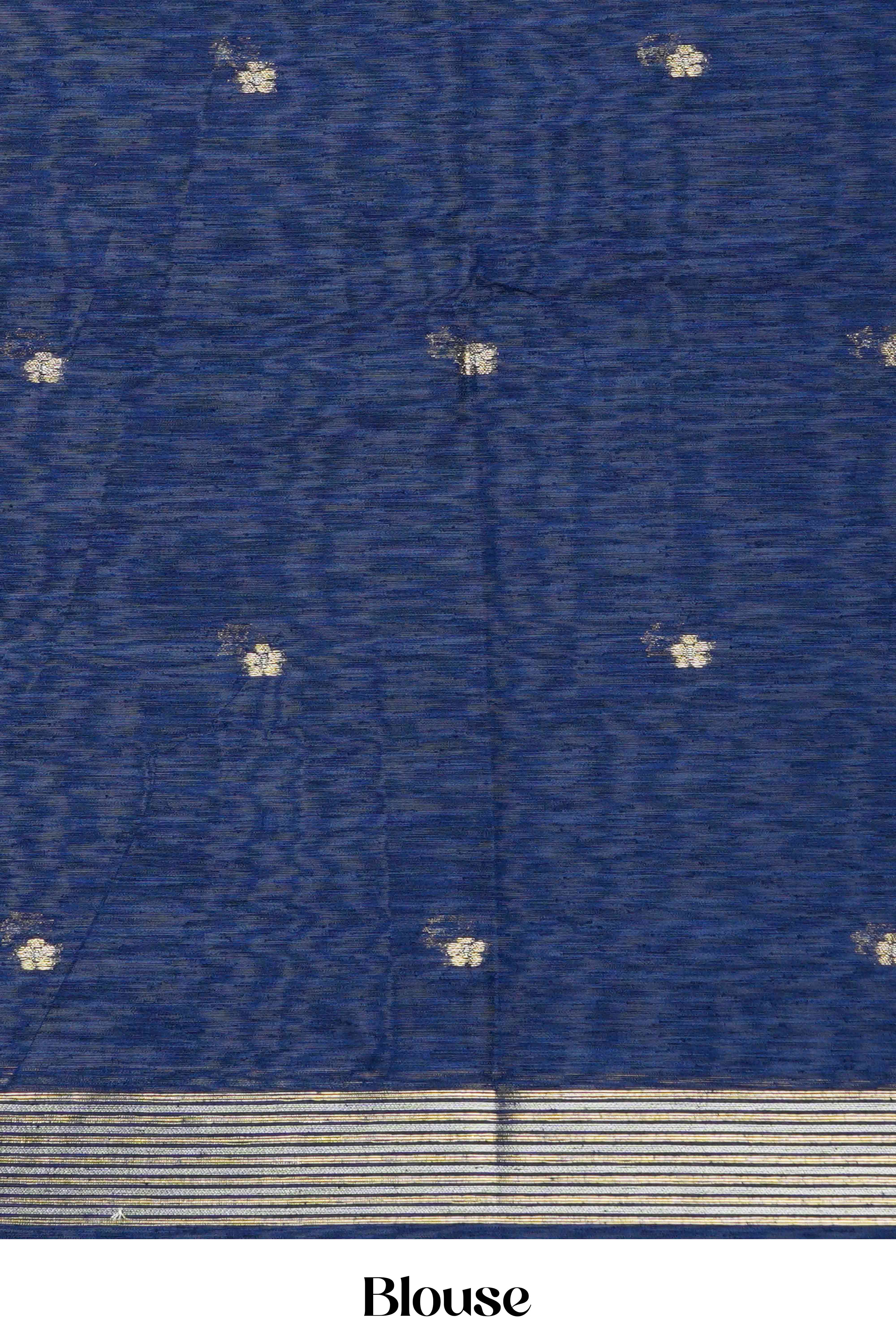 Dark blue graceful cotton drape