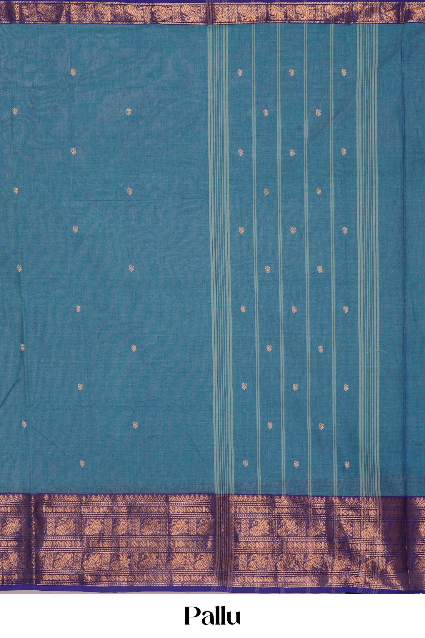 Dark blue traditional Chettinad saree