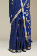 Dark blue traditional cotton drape