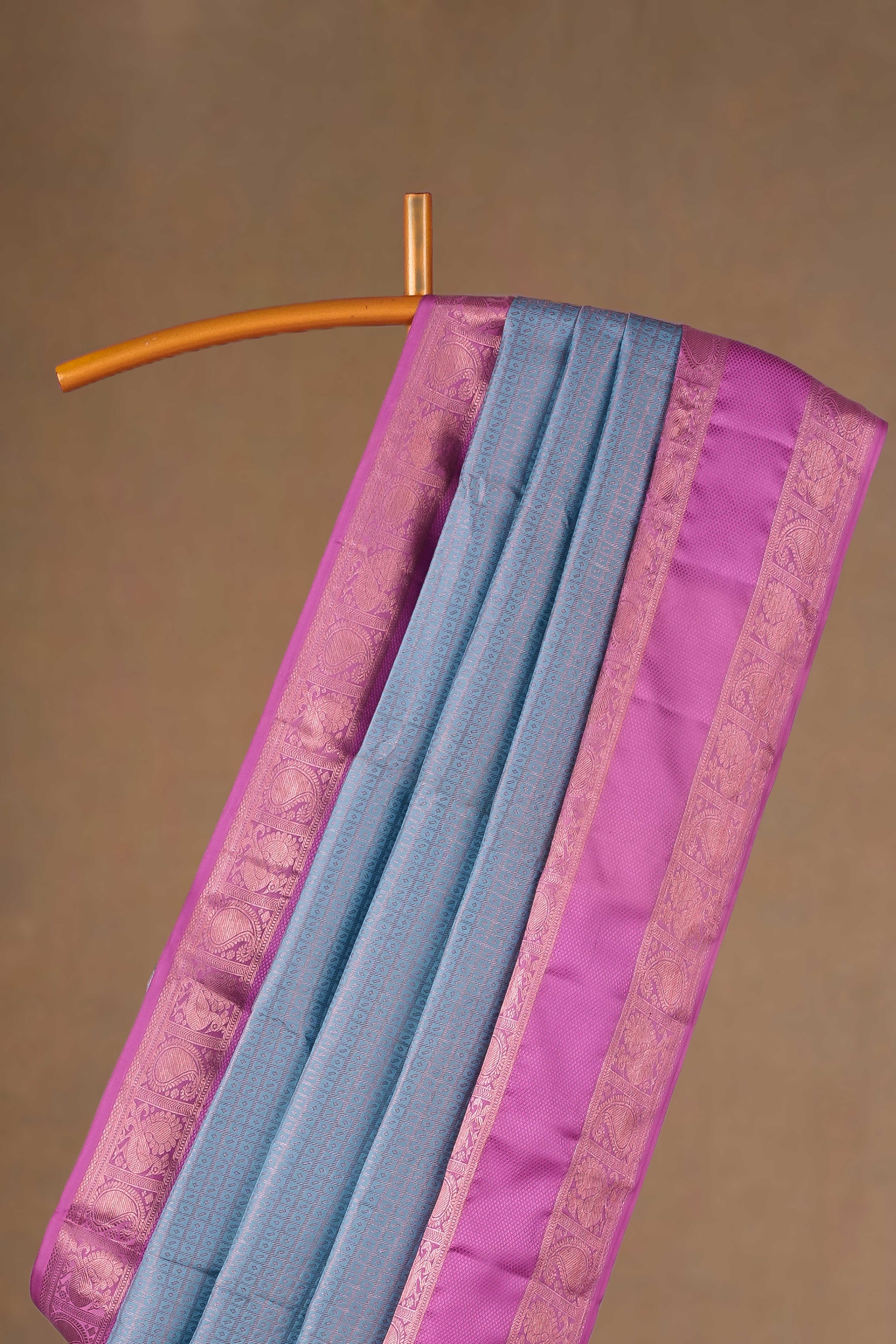 Deep blue traditional silk saree