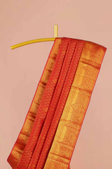 Deep red traditional silk saree