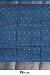 Designer blue dupion silk saree