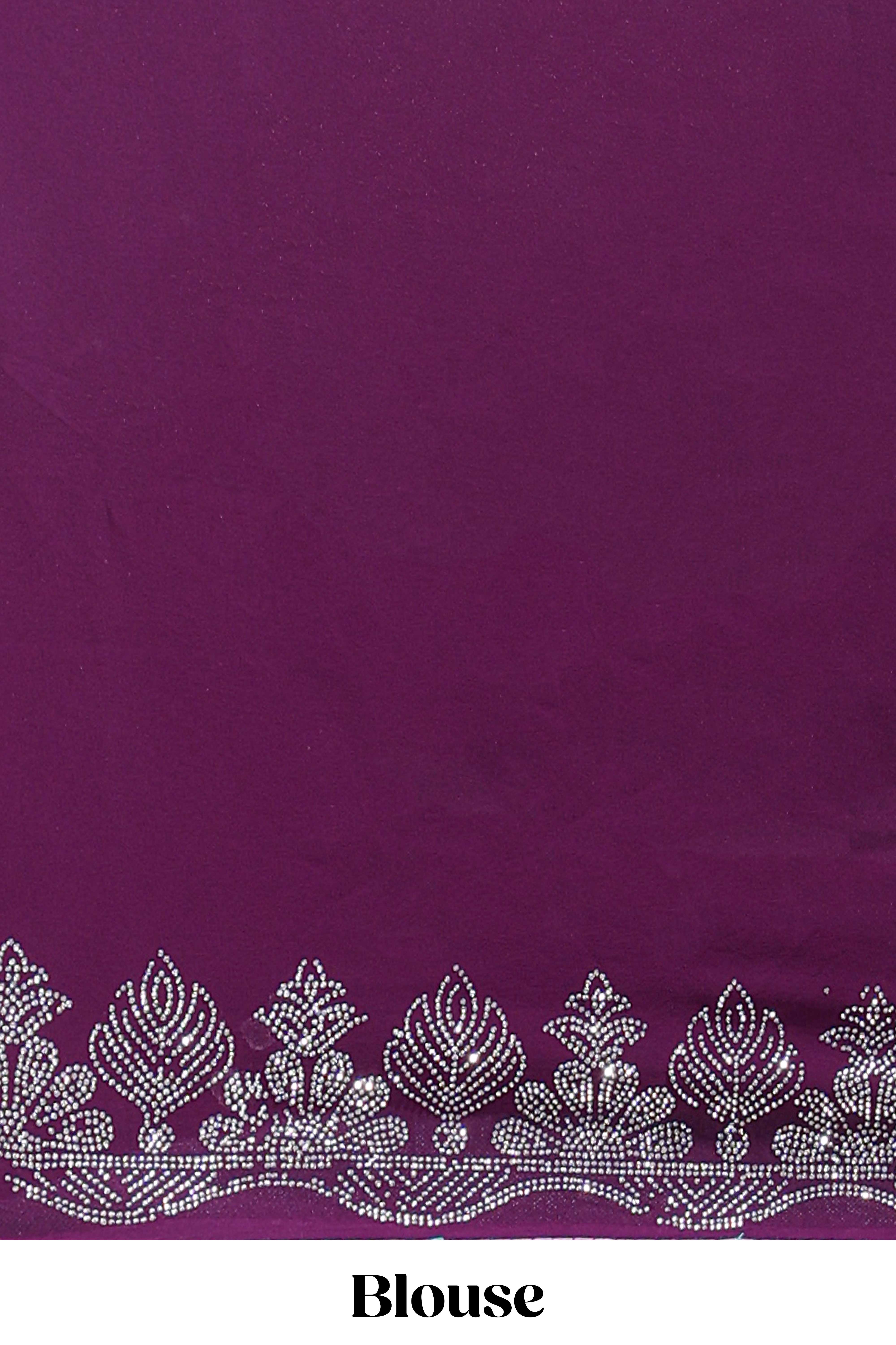 Designer burgundy saree