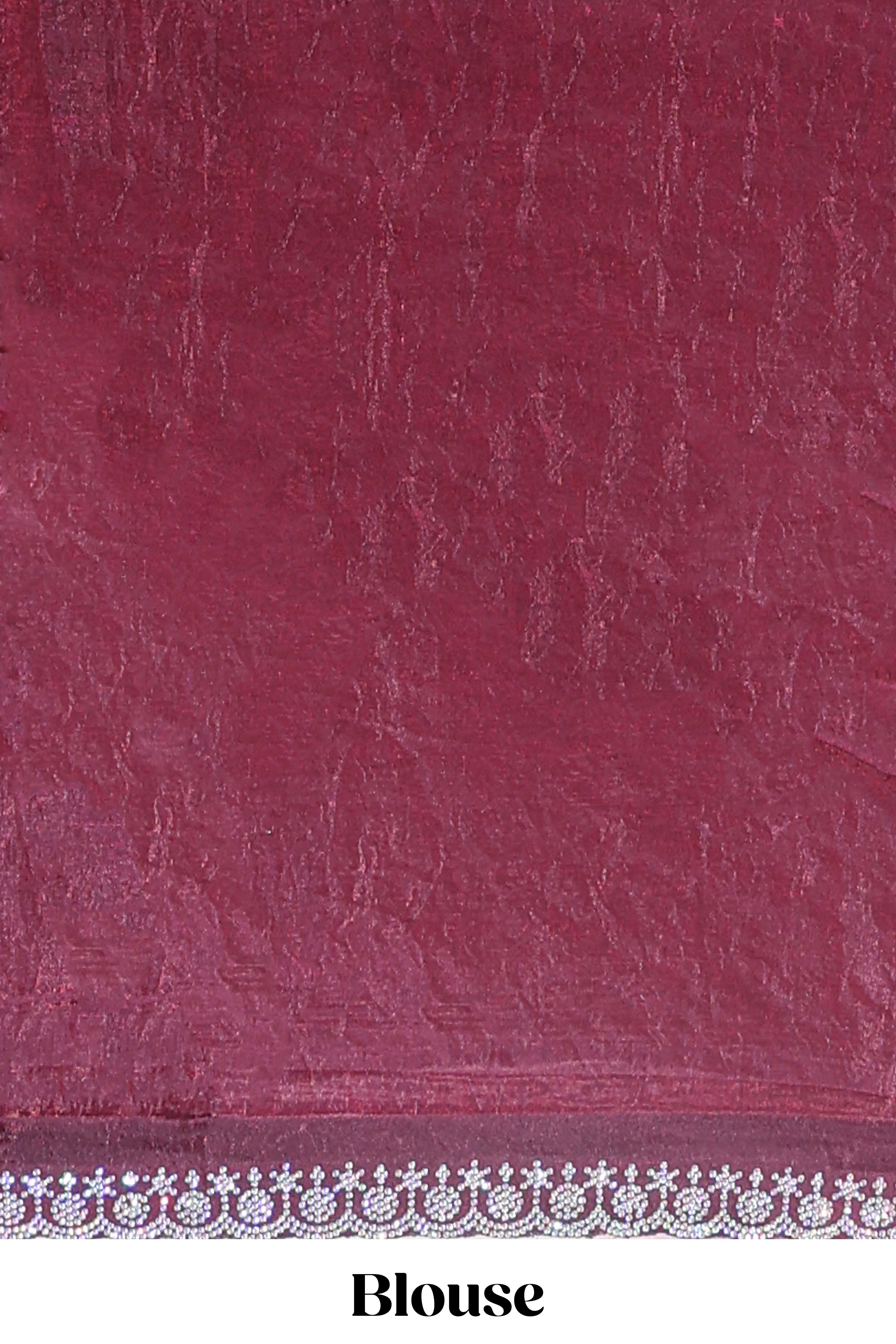 Designer maroon color saree