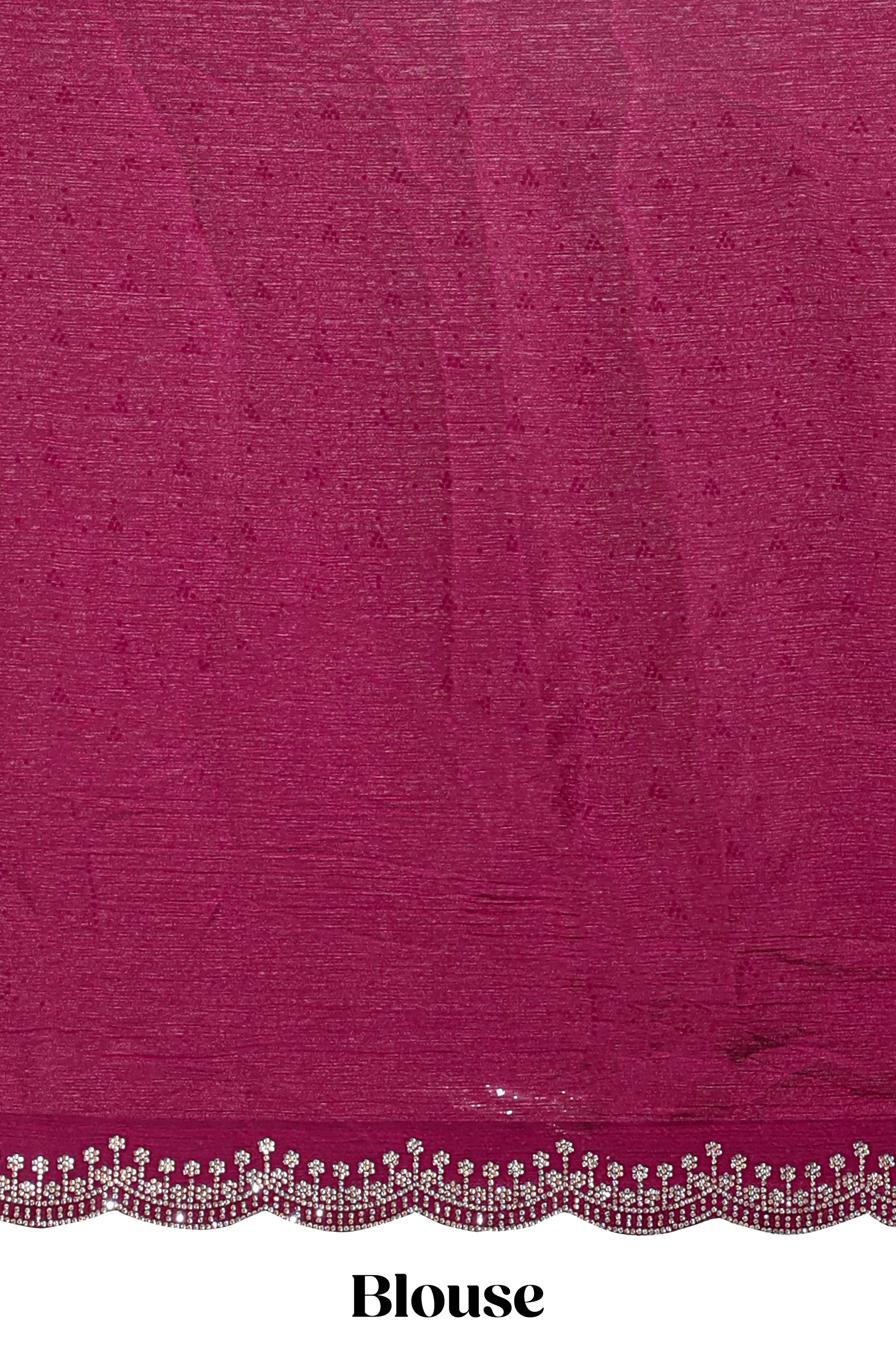 Designer maroon zig zag saree