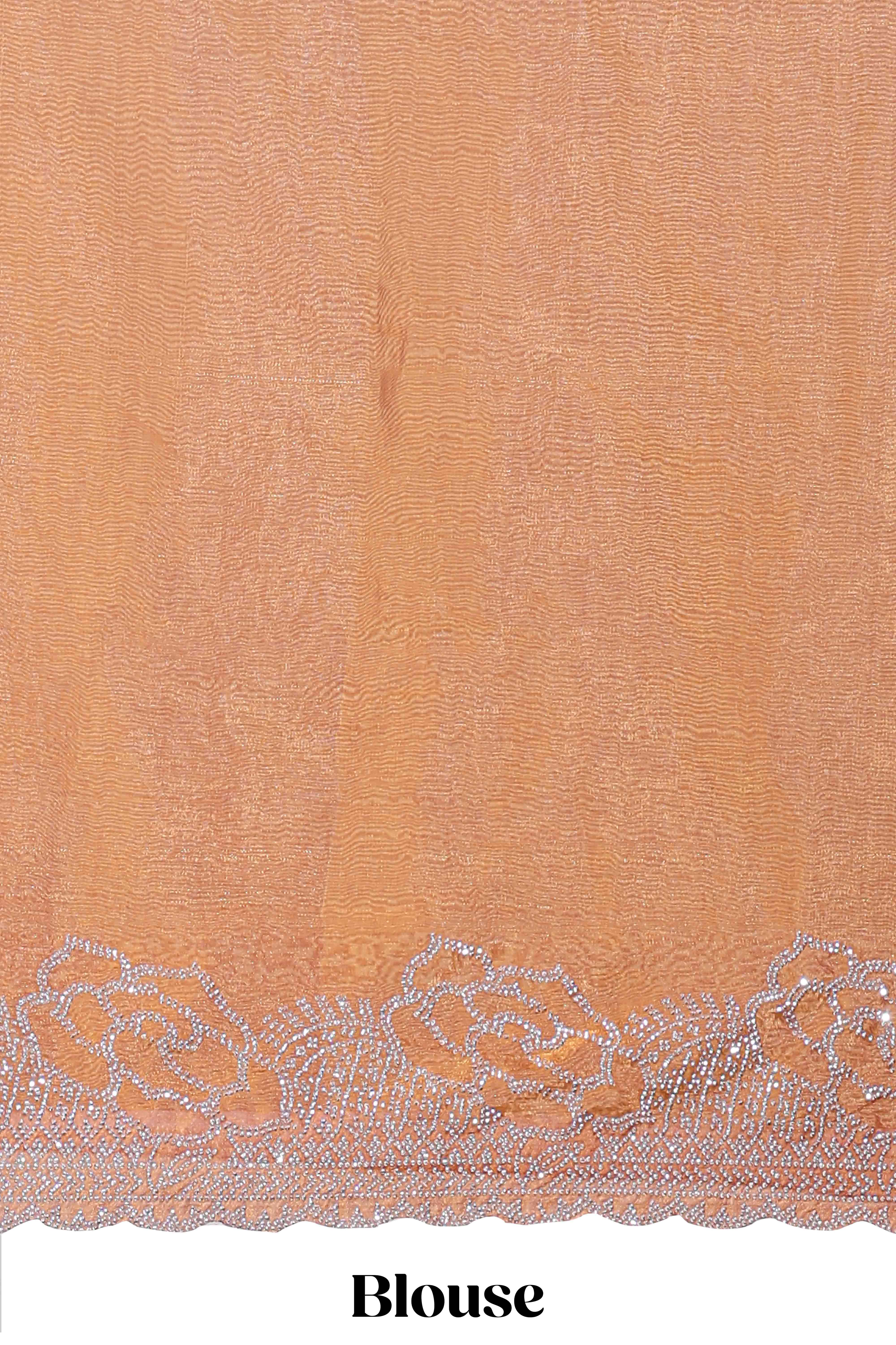 Designer orange color saree