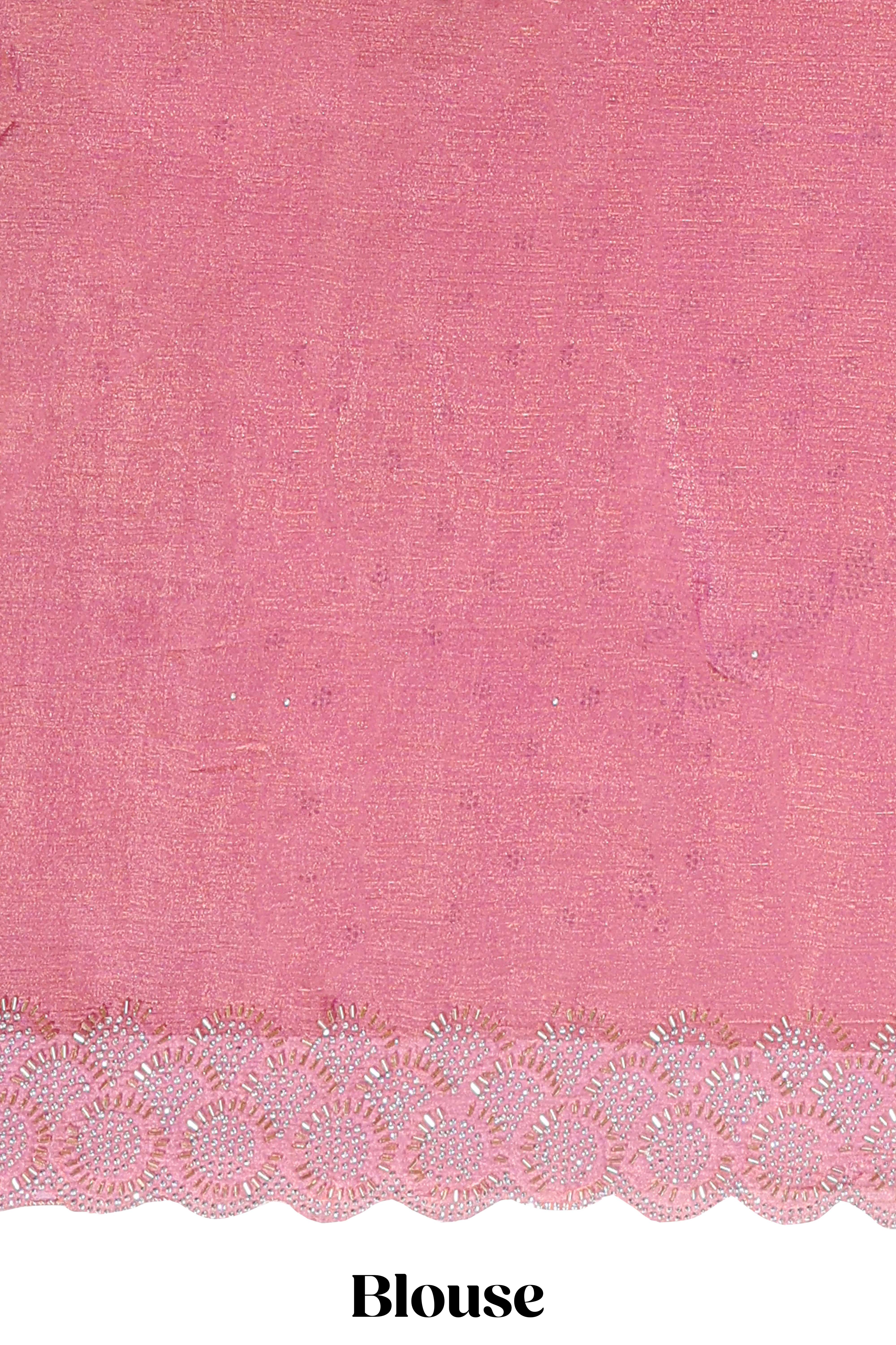 Designer peach color saree