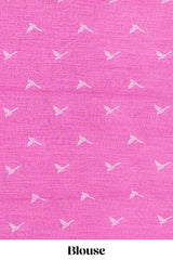Designer pink linen cotton saree
