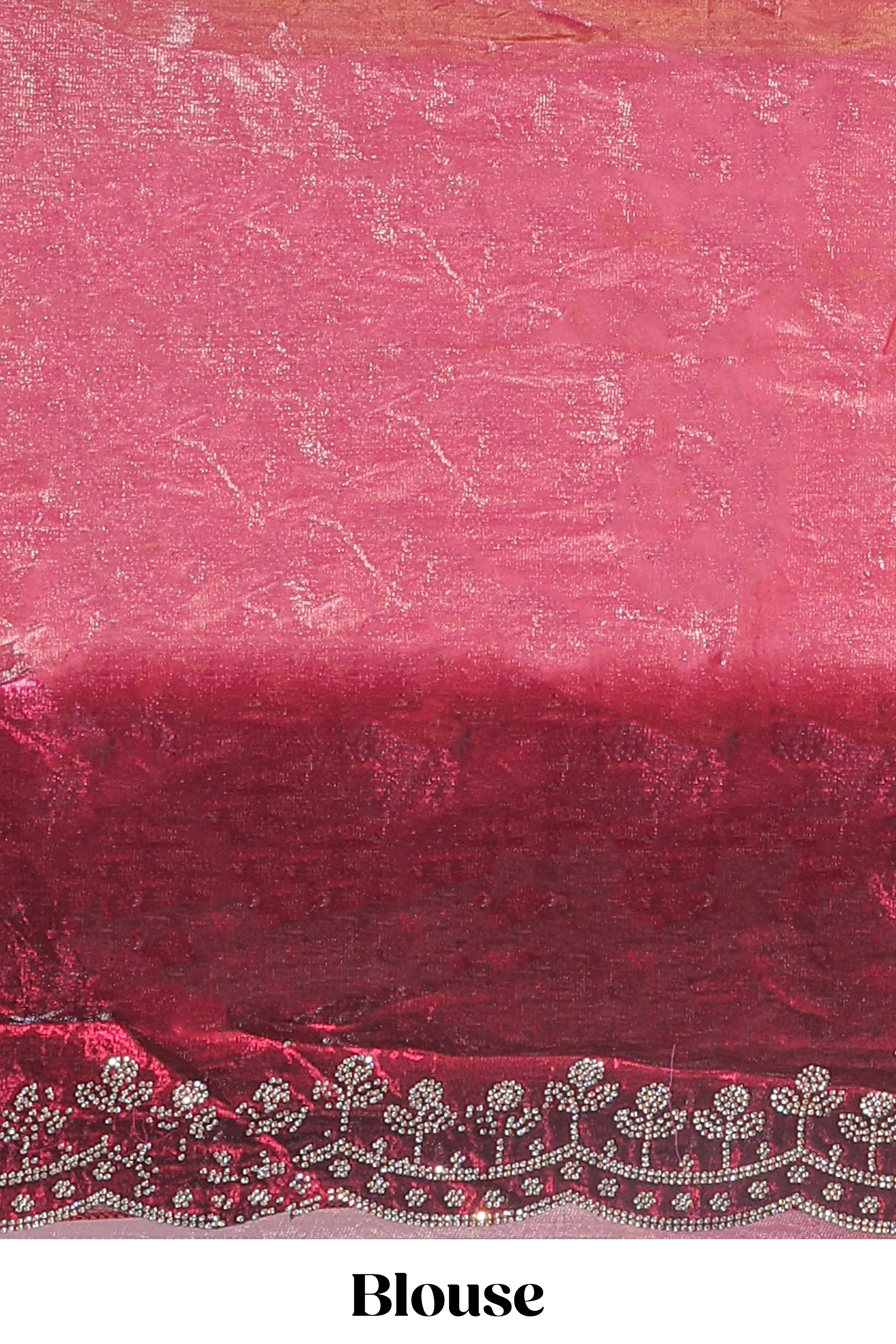 Designer pink saree blouse
