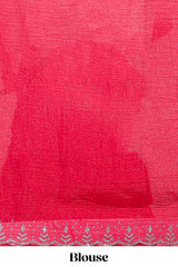 Designer pink zari saree