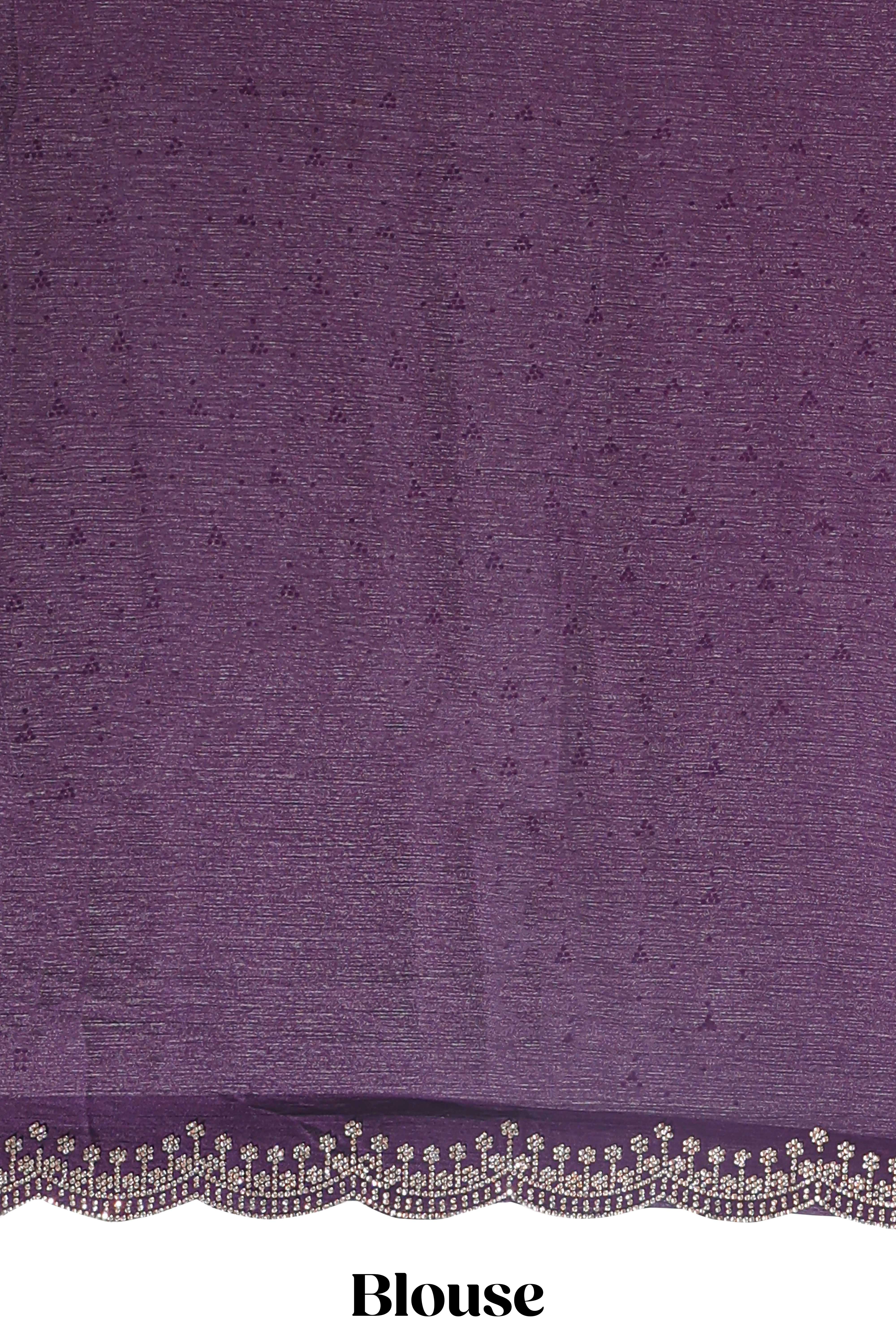 Designer purple zig zag saree