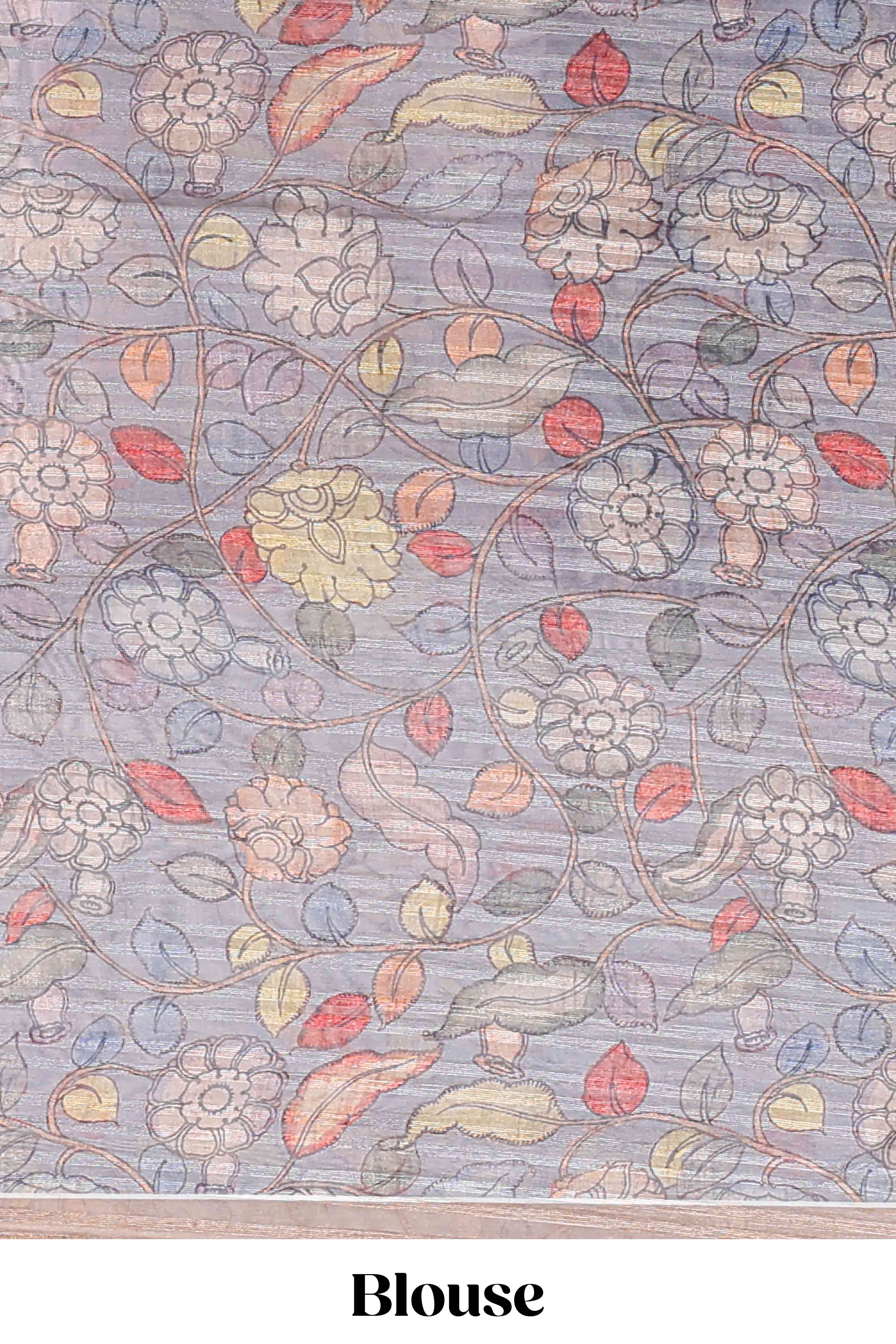 Dual tone floral pallu