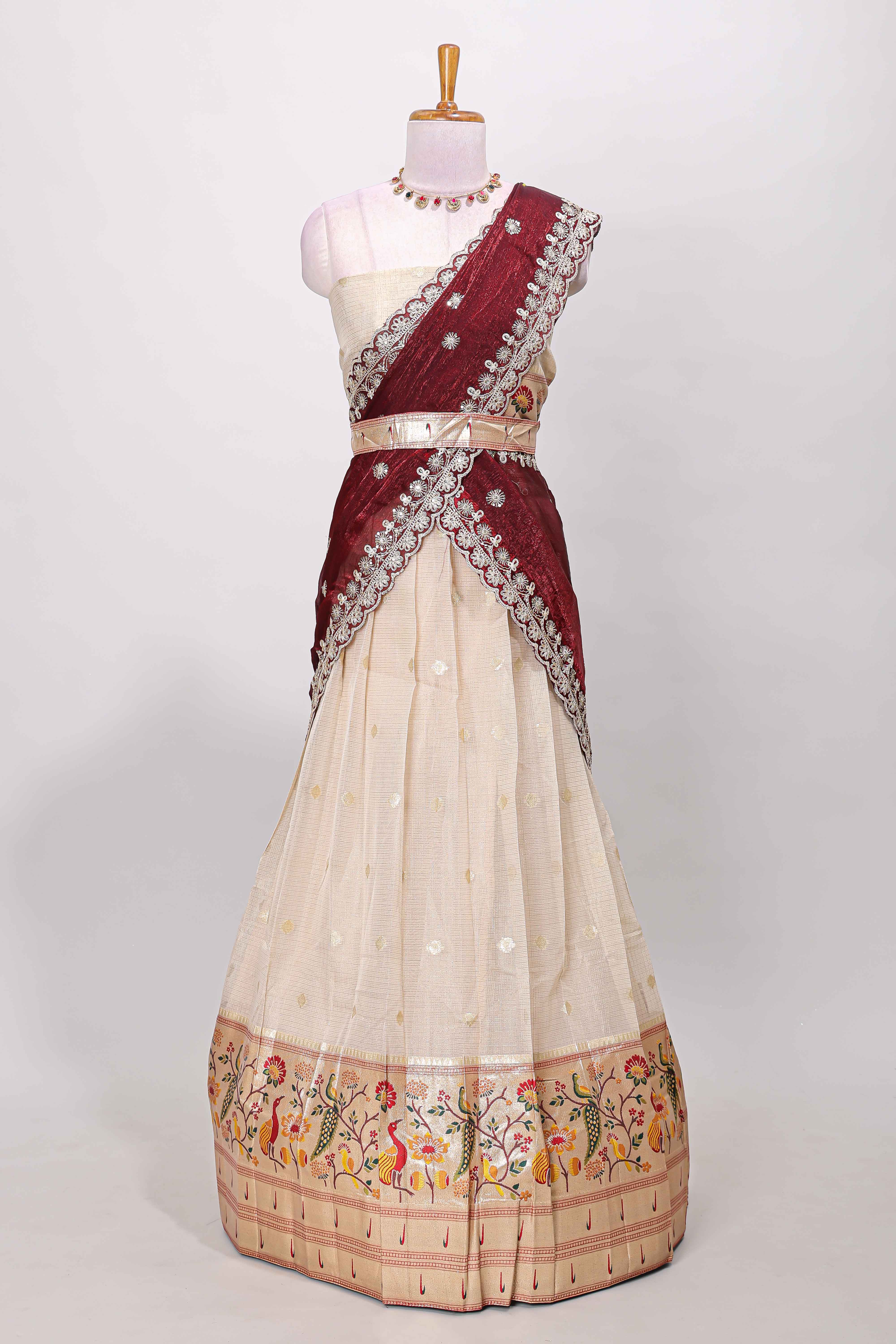 Elegant cream floral attire