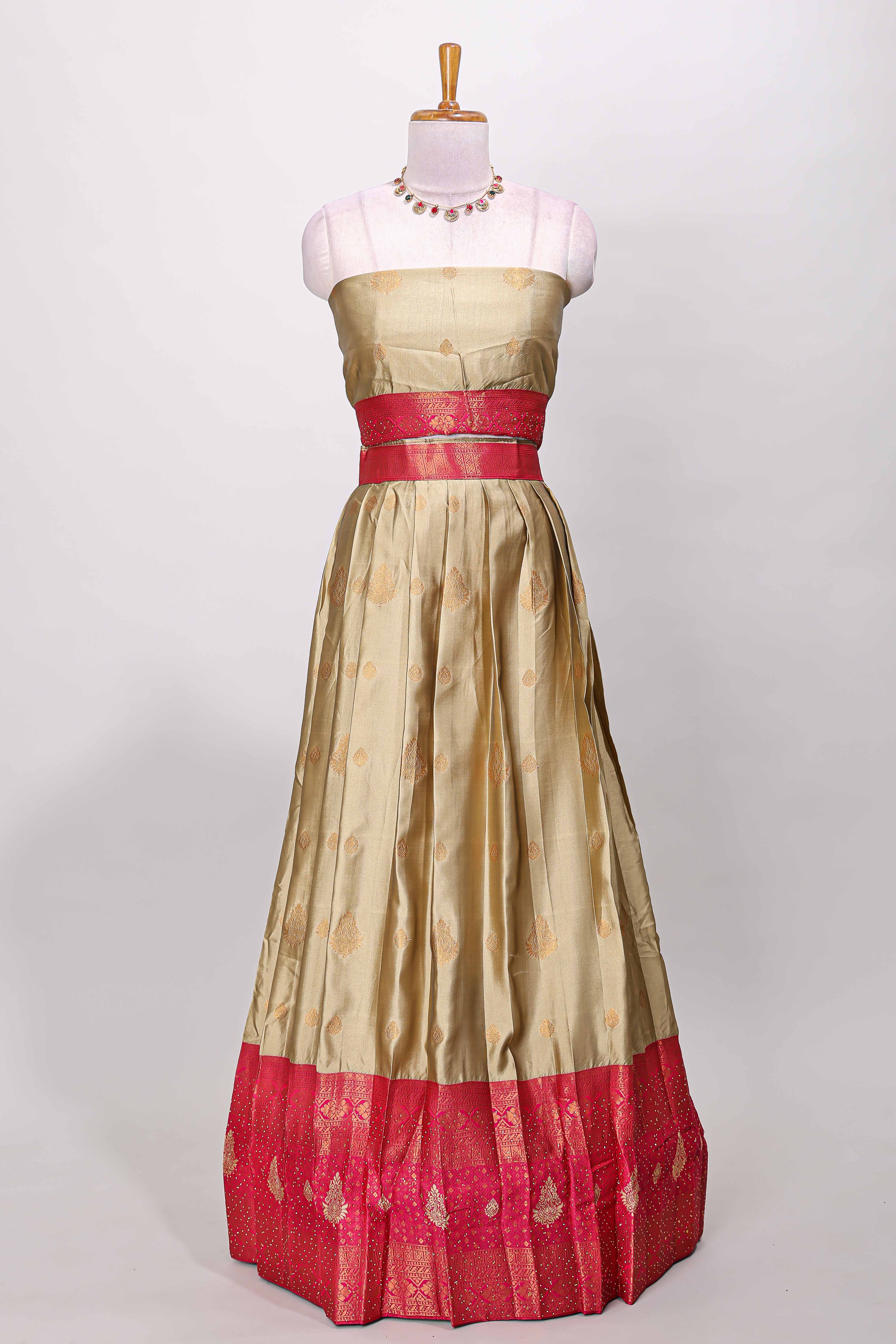 Elegant dhavani bridal outfit