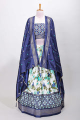 Elegant floral dhavani attire