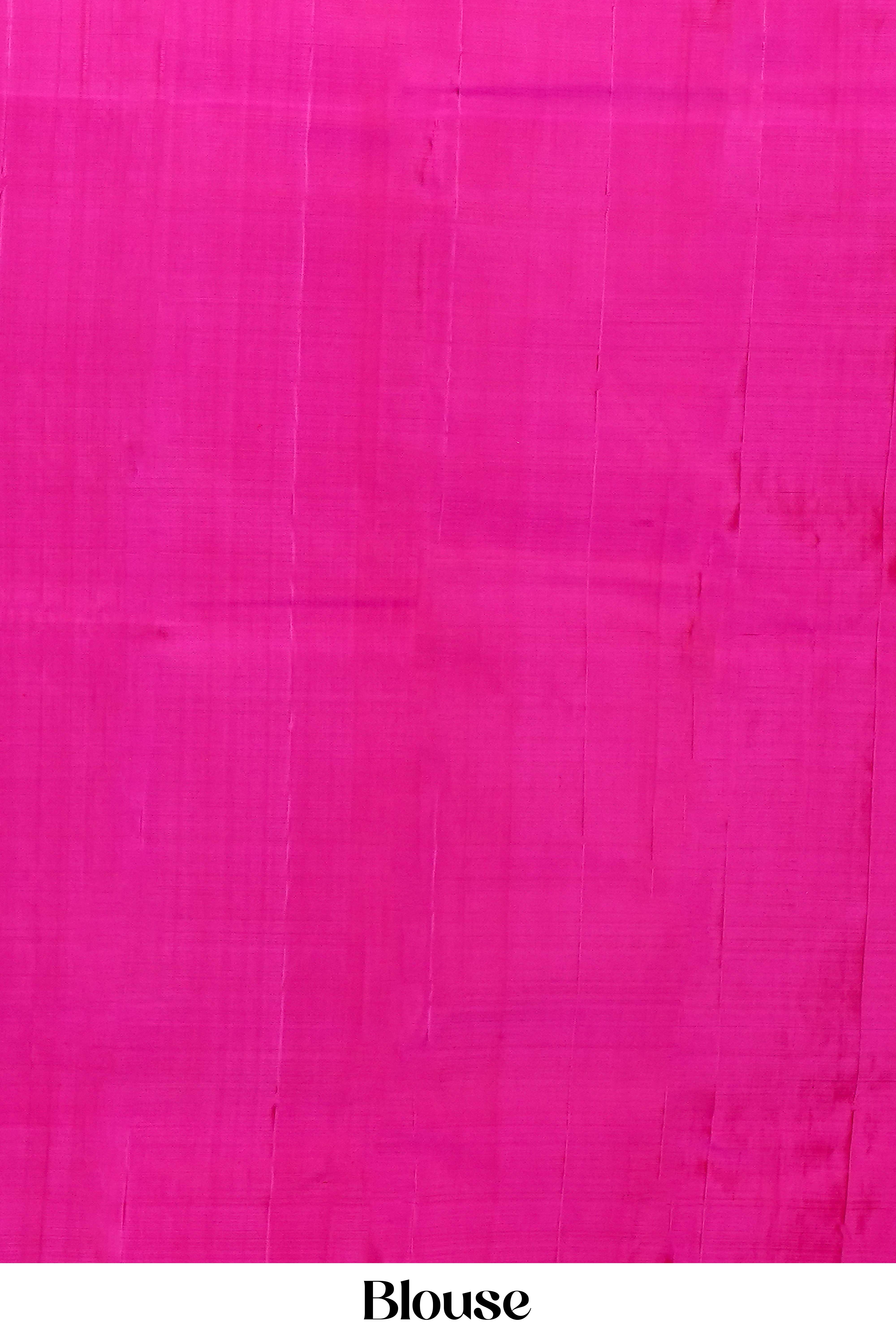 Elegant hot pink Kanchipuram saree