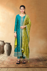Emerald festive ethnic outfit