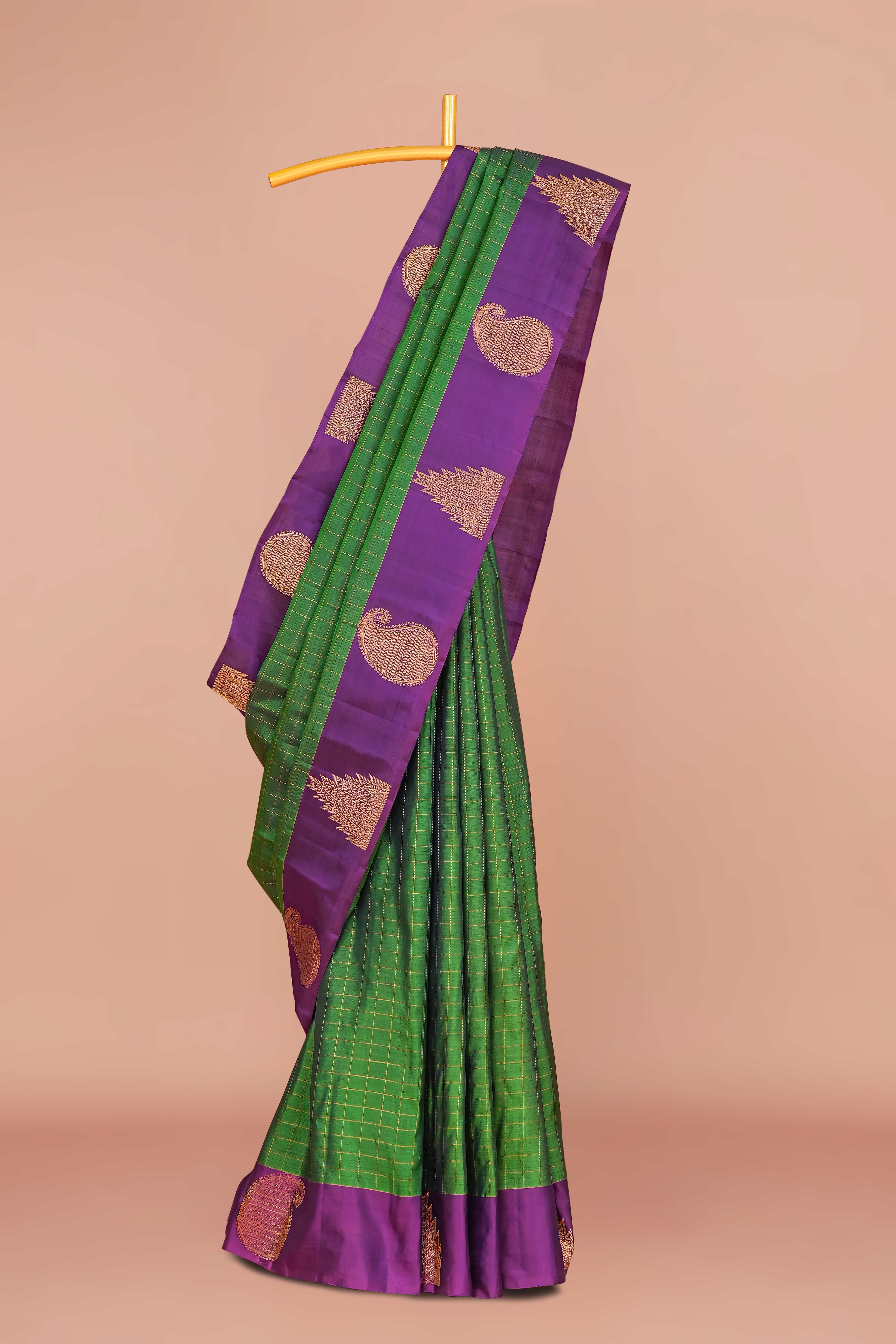 Emerald green pure silk sarees