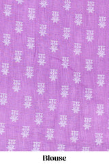 Festive lavender linen cotton saree