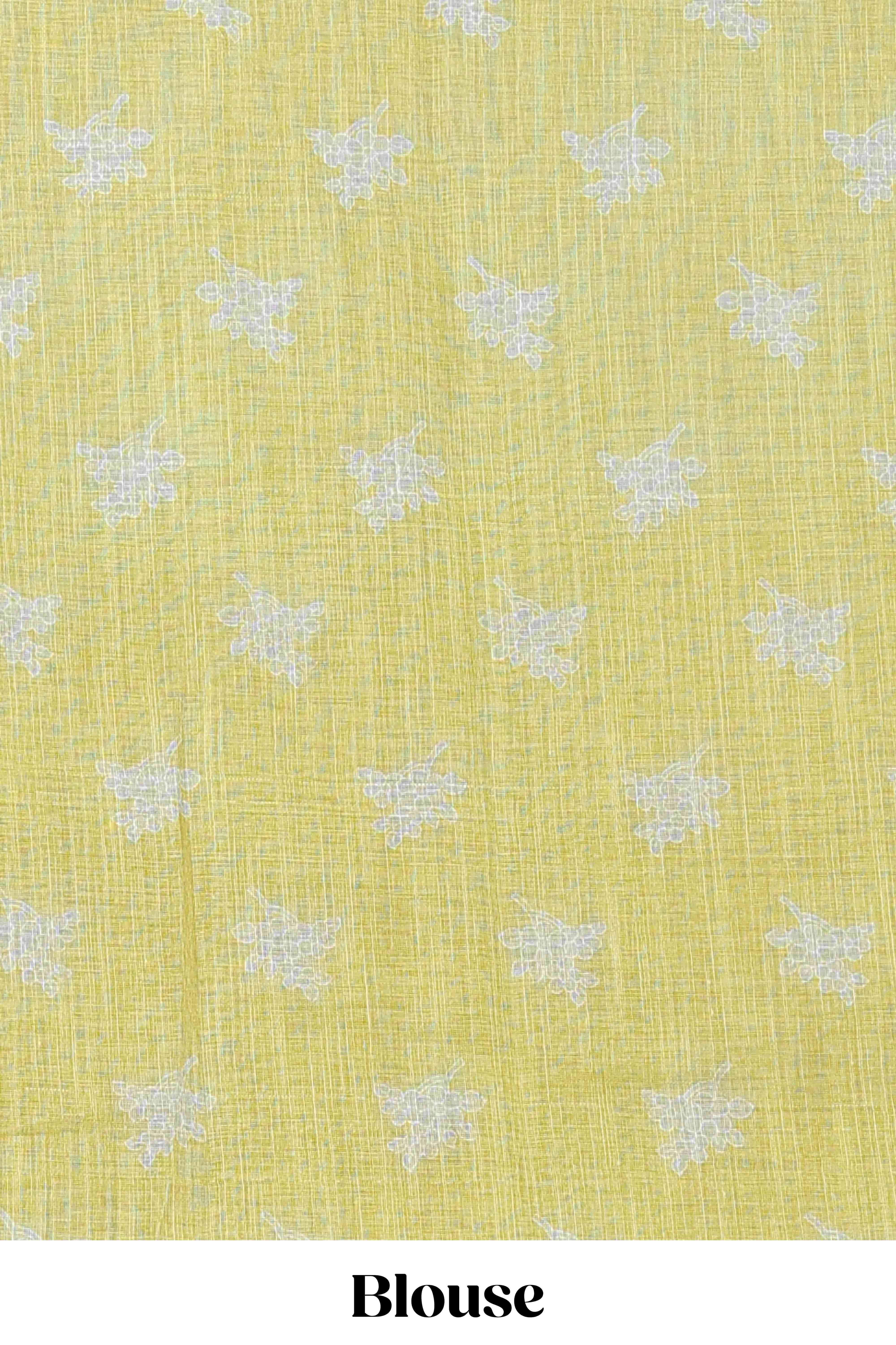 Festive yellow linen cotton sarees