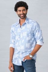 Flower pattern casual shirt