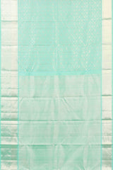 Geometric floral silk saree