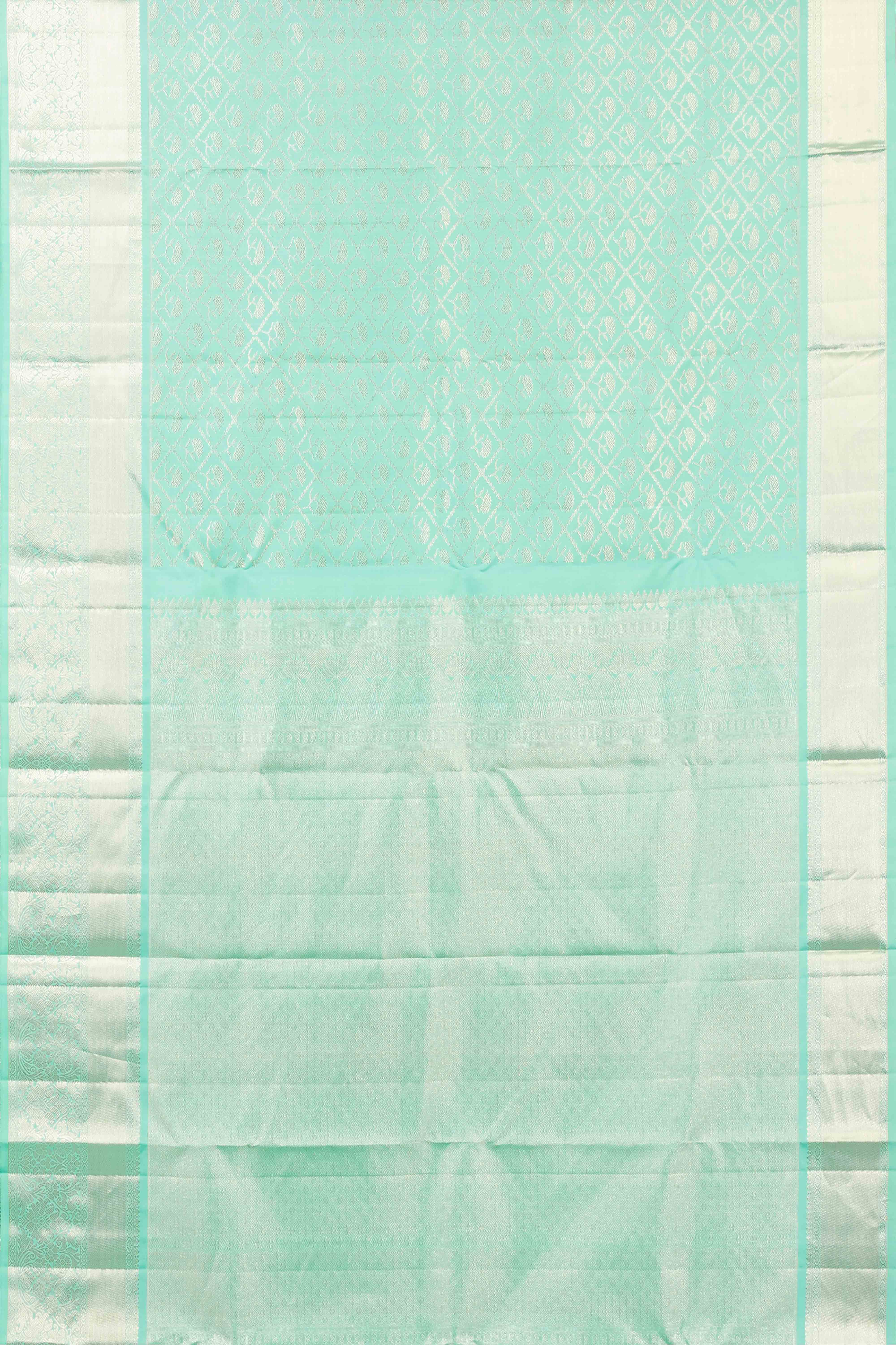 Geometric floral silk saree