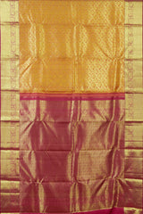 Golden jacquard silk saree