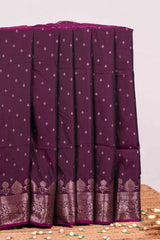 Grape purple kathan silk zari weave saree