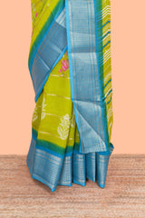 Green chiffon georgette lightweight saree