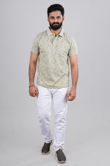 Green collared tshirt