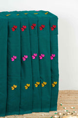 Green cotton handloom fabric