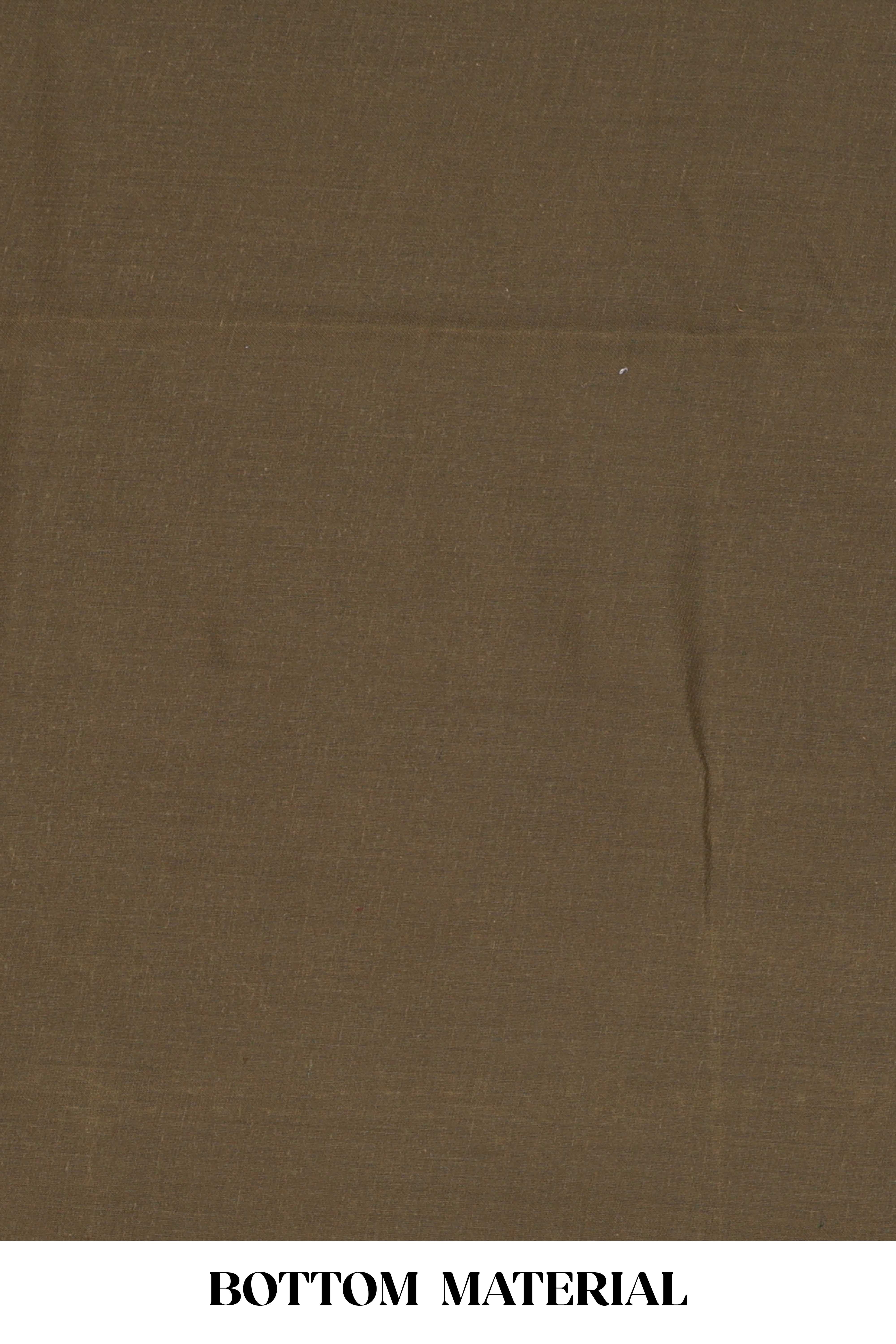 Green cotton silk thread work suit