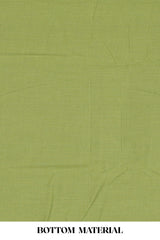 Green cotton thread work suit