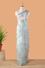 Green floral embroidery