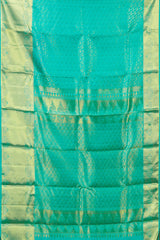 Green floral jacquard silk saree