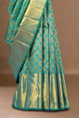 Green gold dual tone silk saree