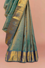 Green gold traditional silk saree